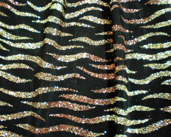 2.Gold Wavy Glitter On Black Slinky